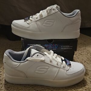 Skechers White and Gray Athletic Shoes